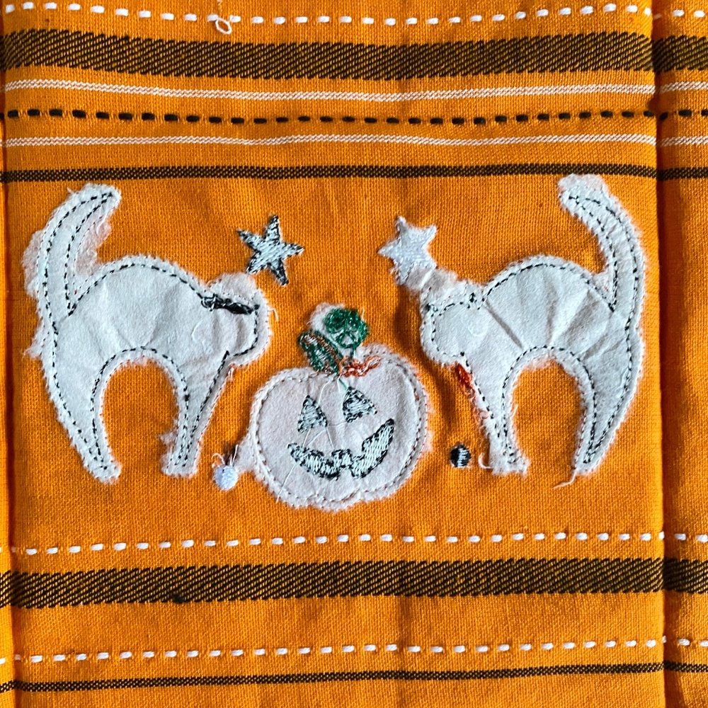 Halloween Black Cat & Jack-O’-Lantern Dish Towels · Set of 2 Cotton Kitchen Tea - Picture 10 of 11